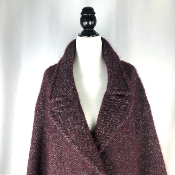 Isabel Marant Étole Alpaca Mohair Burgundy Coat - Picture 7 of 11
